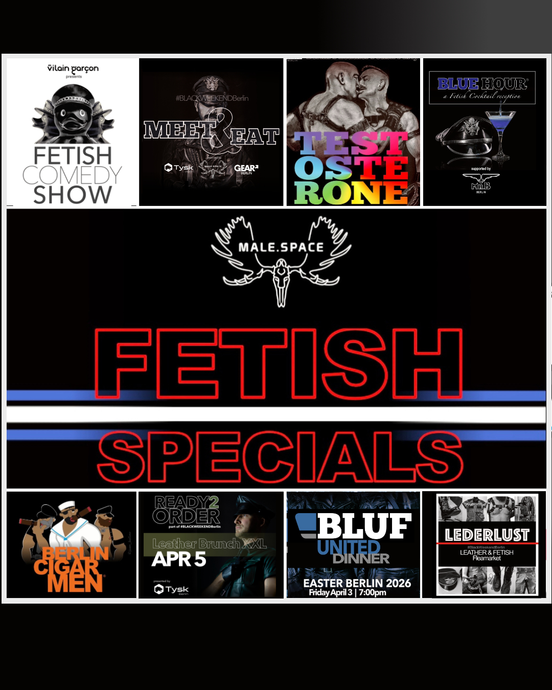#Blackweekendberlin #malespaceberlin #bluehourberlin testosteroneberlin #testosteronepartyberlin #testosteroneparty #fetishspecials #malespaceberlin #malespace #Blackweekendberlin #malespaceberlin #fetishspecials #folsomeurope #folsomberlin #folsom